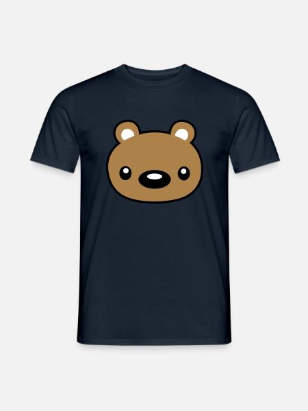 teddy face head cuddly toy - Men's T-Shirt - navy
