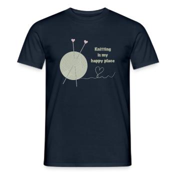 Stricken ist mein glücklicher Ort - Männer T-Shirt - Navy - Vorne - AI Model Male 178 light (178cm)