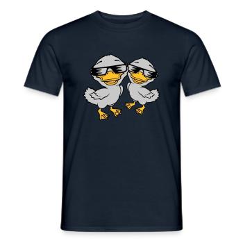 2 Cool Duckling Sunglasses - Men's T-Shirt - navy - Front - AI Model Male 178 light (178cm)