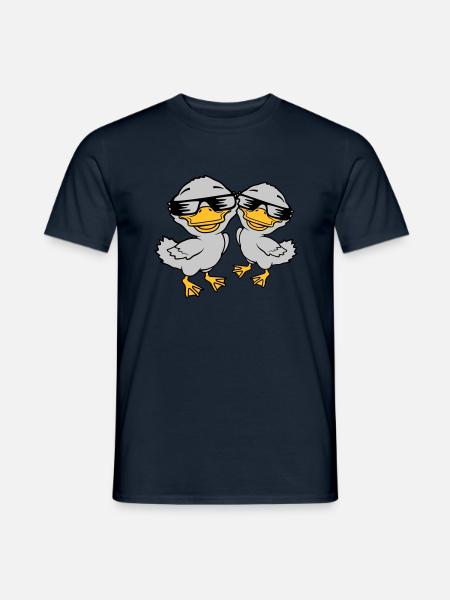 2 Cool Duckling Sunglasses - Men's T-Shirt - navy