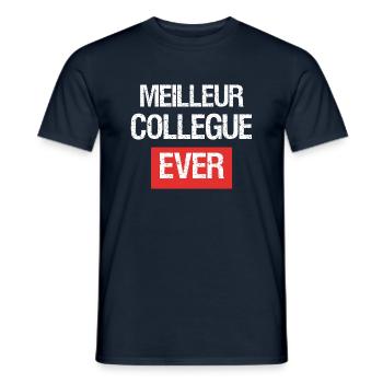 Idée cadeau collègue homme départ humour - T-shirt homme - marine - Devant - AI Model Male 178 light (178cm)