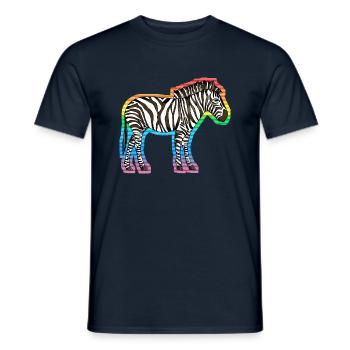Zebra - Männer T-Shirt - Navy - Vorne - AI Model Male 178 light (178cm)