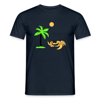 Palmier crabe - T-shirt homme - marine - Devant - AI Model Male 178 light (178cm)