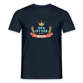 Opa ist der Beste! Krone & Kranz - Männer T-Shirt - Navy - Vorne - AI Model Male 178 light (178cm)