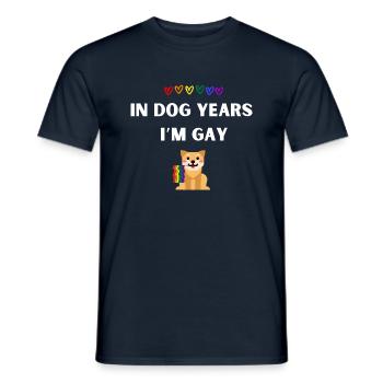 In dog years I’m gay - Männer T-Shirt - Navy - Vorne - AI Model Male 178 light (178cm)