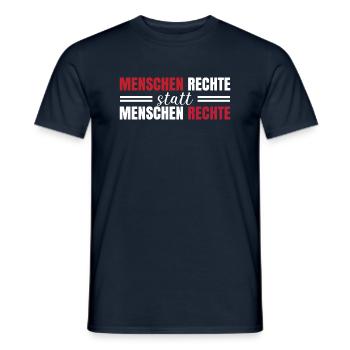 Menschenrechte statt rechte Menschen. Für Toleranz - Männer T-Shirt - Navy - Vorne - AI Model Male 178 light (178cm)
