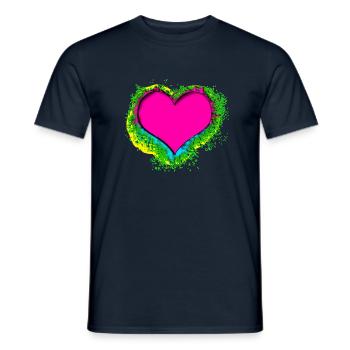 buntes Herz - Männer T-Shirt - Navy - Vorne - AI Model Male 178 light (178cm)