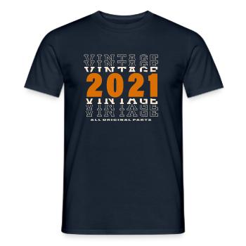 2021: Vintage - 3rd Anniversary - Men's T-Shirt - navy - Front - AI Model Male 178 light (178cm)