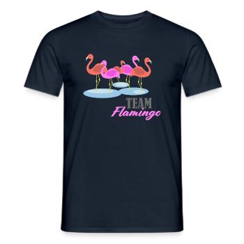 Flamingo Team Group Swarm - Men's T-Shirt - navy - Front - AI Model Male 178 light (178cm)