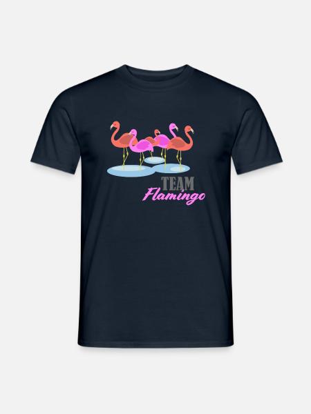 Flamingo Team Gruppe Schwarm - Männer T-Shirt - Navy