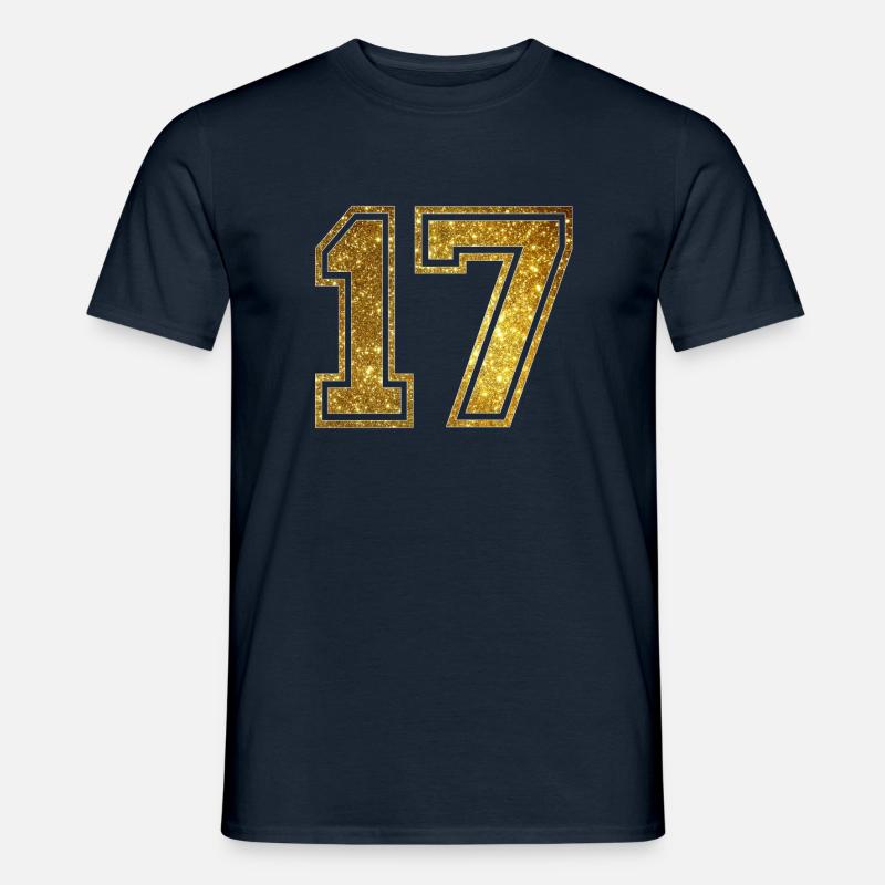 17 - 2017 - Gold Glitter - Männer T-Shirt - Navy