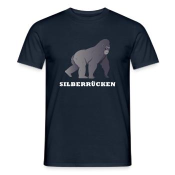 Silberrücken | Gorilla - Männer T-Shirt - Navy - Vorne - AI Model Male 178 light (178cm)