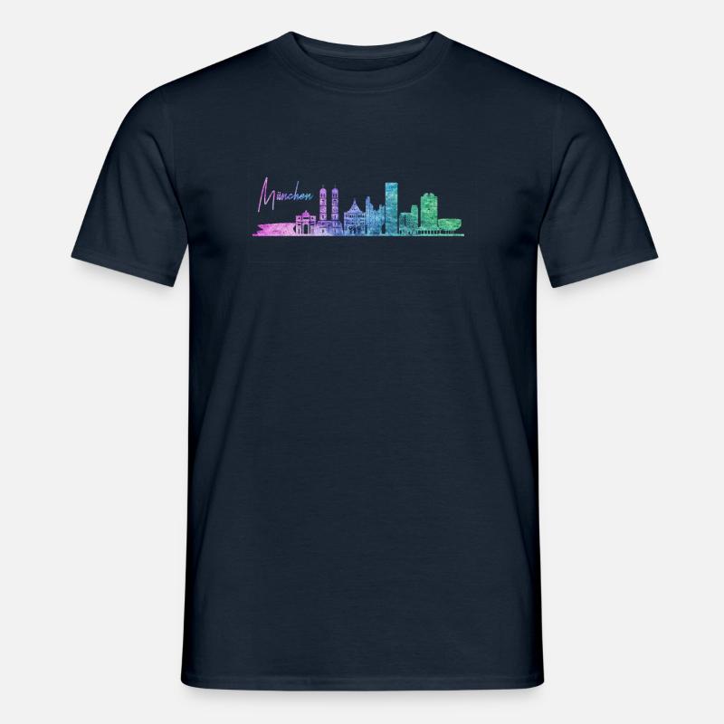 München skyline - Männer T-Shirt - Navy