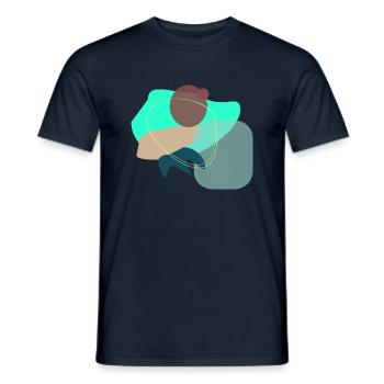 Abstract Shapes - Männer T-Shirt - Navy - Vorne - AI Model Male 178 light (178cm)