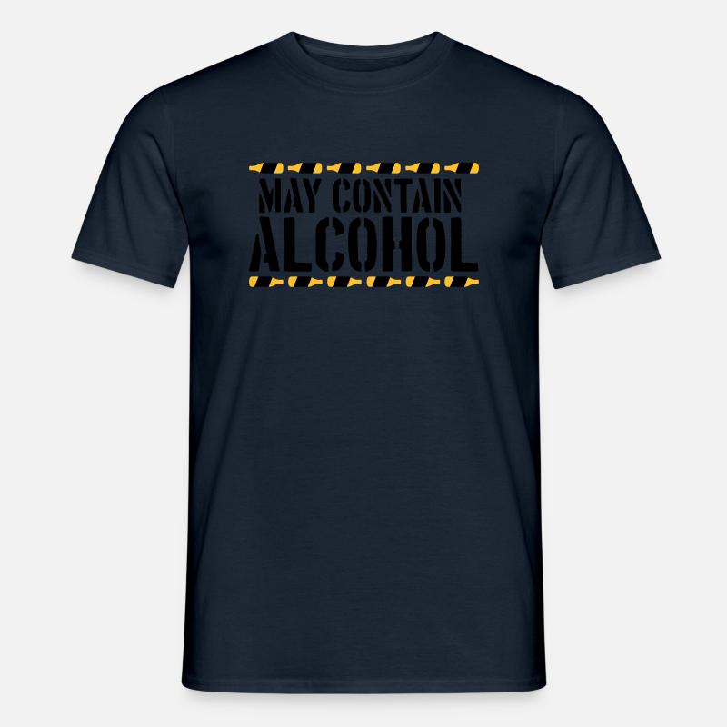 Spruch Kann Alkohol enthalten - Männer T-Shirt - Navy