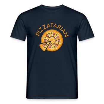 pizzatarian - T-shirt homme - marine - Devant - AI Model Male 178 light (178cm)