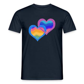 Herz - Männer T-Shirt - Navy - Vorne - AI Model Male 178 light (178cm)
