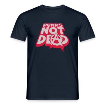 punks not dead Zitat - Männer T-Shirt - Navy - Vorne - AI Model Male 178 light (178cm)