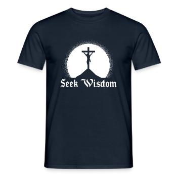 Seek Wisdom find Jesus - Männer T-Shirt - Navy - Vorne - AI Model Male 178 light (178cm)