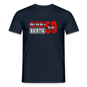 Vintage 50 Jahre Mann 50ter Geschenk 50. Geburtsta - Männer T-Shirt - Navy - Vorne - AI Model Male 178 light (178cm)