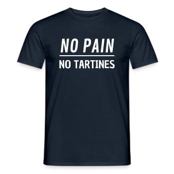 No Pain No Tartines - T-shirt homme - marine - Devant - AI Model Male 178 light (178cm)