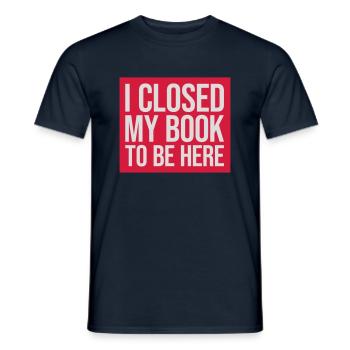 I closed my book - Männer T-Shirt - Navy - Vorne - AI Model Male 178 light (178cm)