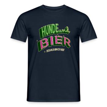 hopfen lieben hundeliebhaber saufen statement - Männer T-Shirt - Navy - Vorne - AI Model Male 178 light (178cm)