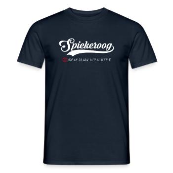 Spiekeroog Koordinaten - Männer T-Shirt - Navy - Vorne - AI Model Male 178 light (178cm)