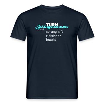 Turmspringenspringerinnen sind sprunghaft - Männer T-Shirt - Navy - Vorne - AI Model Male 178 light (178cm)