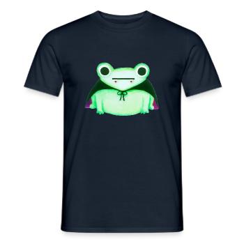 Cute Halloween Vampire Frog Watercolor Painting - Men's T-Shirt - navy - Front - AI Model Male 178 light (178cm)