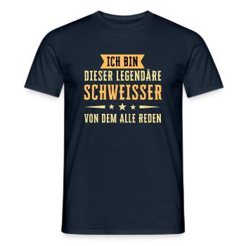 Ich bin dieser legendäre Schweißer - Männer T-Shirt - Navy - Vorne - AI Model Male 178 light (178cm)