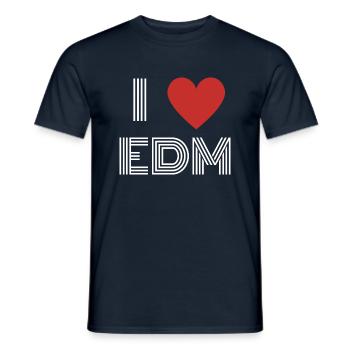 I LOVE EDM - T-shirt homme - marine - Devant - AI Model Male 178 light (178cm)