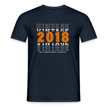 2018: Vintage - 6th Anniversary - Men's T-Shirt - navy - Front - AI Model Male 178 light (178cm)