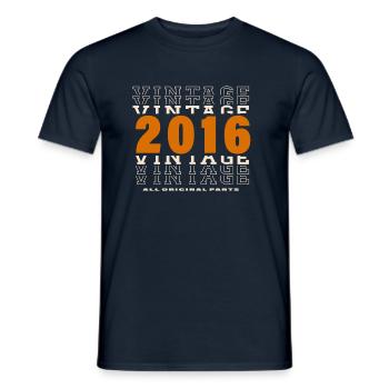 2016: Vintage - 8th Anniversary - Men's T-Shirt - navy - Front - AI Model Male 178 light (178cm)
