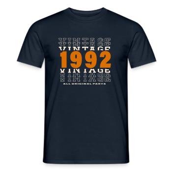 1992: Vintage - 32nd Anniversary - Men's T-Shirt - navy - Front - AI Model Male 178 light (178cm)
