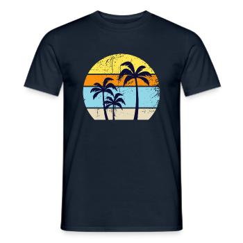 Palmen Vintage - Männer T-Shirt - Navy - Vorne - AI Model Male 178 light (178cm)