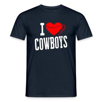 I LOVE COWBOYS WHITE DESIGN - Men's T-Shirt - navy - Front - AI Model Male 178 light (178cm)