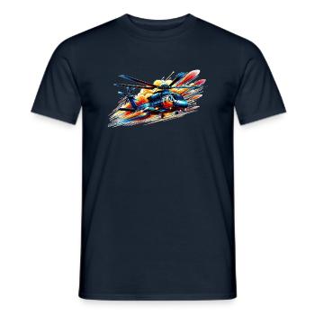 Hélicoptère - Color Splash - T-shirt homme - marine - Devant - AI Model Male 178 light (178cm)