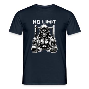 Crâne de musculation No Limit Workout avec haltère - T-shirt homme - marine - Devant - AI Model Male 178 light (178cm)