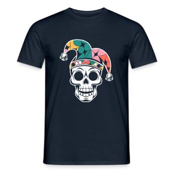 Lustiger Skull mit Narrenkappe - Männer T-Shirt - Navy - Vorne - AI Model Male 178 light (178cm)