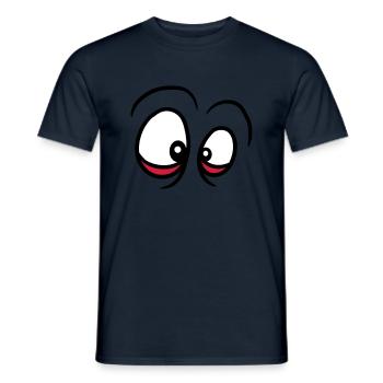 augenringe gucken sehen verruecktes gesicht augen - Männer T-Shirt - Navy - Vorne - AI Model Male 178 light (178cm)