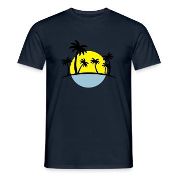 island sun palm - Männer T-Shirt - Navy - Vorne - AI Model Male 178 light (178cm)