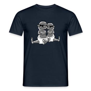 2 cool babies team friends brothers sisters zwil - Men's T-Shirt - navy - Front - AI Model Male 178 light (178cm)