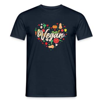 Vegetable Vegan Heart - Männer T-Shirt - Navy - Vorne - AI Model Male 178 light (178cm)
