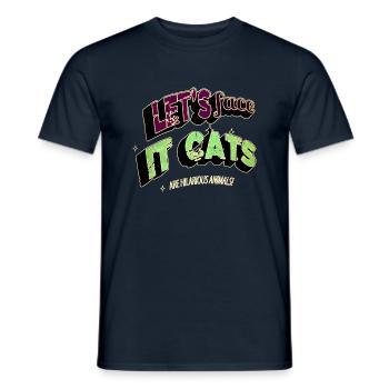 Cat Face Tshirts Birthday Present Pet Lover Happy - Men's T-Shirt - navy - Front - AI Model Male 178 light (178cm)