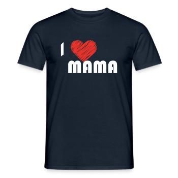 i love mama blanc ,tshirt ,je t'aime mama - T-shirt homme - marine - Devant - AI Model Male 178 light (178cm)