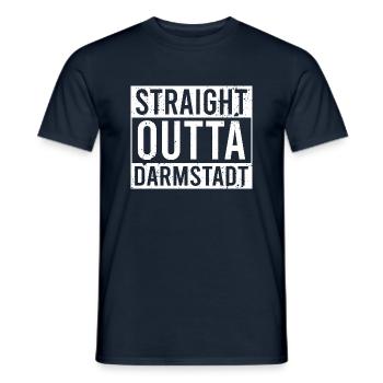 Straight outta Darmstadt white - Männer T-Shirt - Navy - Vorne - AI Model Male 178 light (178cm)