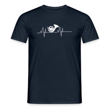 Français Battement de cœur de corne - T-shirt homme - marine - Devant - AI Model Male 178 light (178cm)