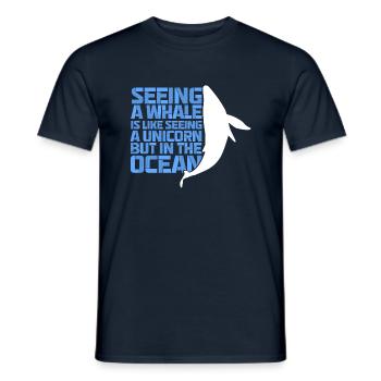 Orca Beobachtung für Buckelwale und Meerwale - Männer T-Shirt - Navy - Vorne - AI Model Male 178 light (178cm)