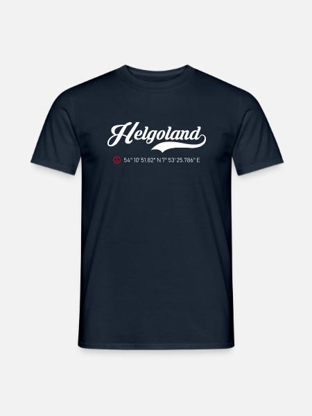 Insel Helgoland Koordinaten roter Anker - Männer T-Shirt - Navy